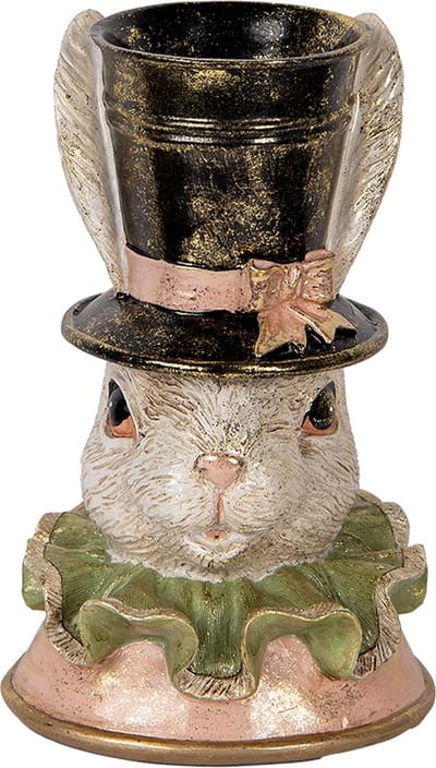 Clayre & Eef Decoratie Beeld Konijn 29 cm Beige Kunststof