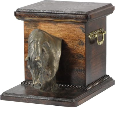 Elegante urn voor paardenas met hondenbeeldje - uniek ontwerp