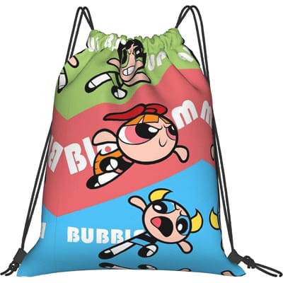 Sac à dos à cordon Poweres Anime Puffes Personnalisé pour Femmes Hommes Sac de Sport Sac à Dos pour la Gymnastique Sac d'Entraînement Portable Fleur de Renoncule Lapin Sac One Size