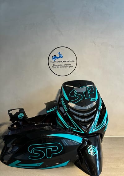 Piaggio zip - SP Outline Pakket S - Piaggio Zip Accessoire - Scooter Accessoires - Scooter Stickers - Turqouise - Mat