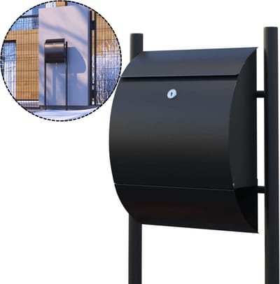 CRLYN® Brievenbus op Paal - Postontvanger Met Standaard - Zwart