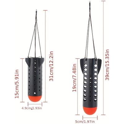 Lot de 2 bombes de pêche de style européen, type nid, outil de pêche à la carpe, tête en fer galvanisé, mangeoire à appâts 2pcs black
