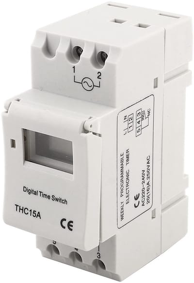 Dailygoody - Tijdschakelaar THC15A - Digitaal Programmeerbaar - 16A DIN Rail Timer - Voor Lampen en Apparaten - 7 Dagen Programmeren - Geschikt voor D