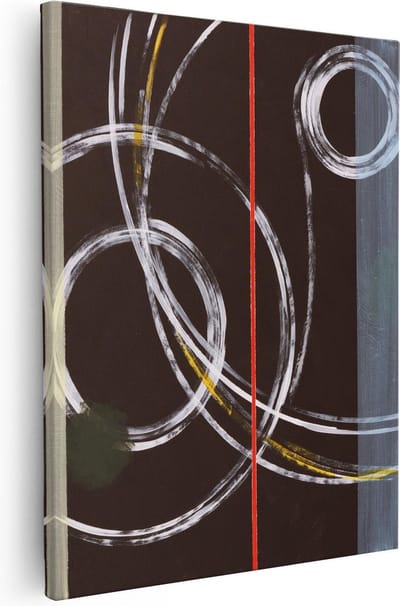 Artaza Canvas Schilderij Abstracte Kunst - 40x50 cm - Muurdecoratie Woonkamer - Wanddecoratie Zwart Wit - Kamer Accessoires