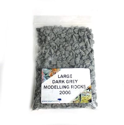 Grote Donkergrijze Modelleerstenen 2-5mm | 200g Zak | Scenery & Basing Material voor Wargames