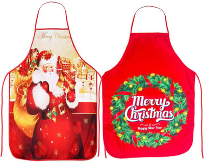 Dailygoods- Kerstschort - 2 Stuks - Kerstthema - Koken/Bakken - Polyester - 74 x 59 cm - Geschikt voor Handwas - Kookschort