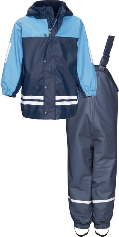 Playshoes - Regenpak met fleecevoering voor kinderen- Navy/Blauw - maat 98cm