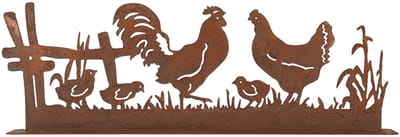 Clayre & Eef Decoratie Beeld Kip 41x5x14 cm Bruin Metaal