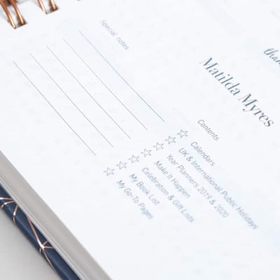 Halfjaarplanner A5 Roze & Goud Spiraalbinding Juli 2019 - Juli 2020