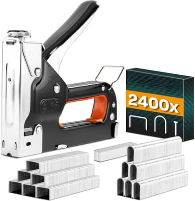 QIN® Nagelpistool - Spijkerpistool 24 Volt Batterij - Nagelpistool Luchtdruk - 110 Spijkers per Minuut- Zwart - 26cm x 21cm x 5 cm