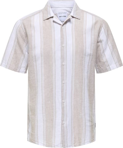ONLY&SONS - ONSCAIDEN LIFE STRIPE RES LINENBLENDNOOS - Heren - Overhemden