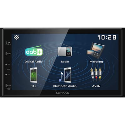 Kenwood DMX129DAB Autoradio met scherm dubbel DIN Bluetooth handsfree, DAB+ tuner, Aansluiting voor achteruitrijcamera, Aansluiting voor