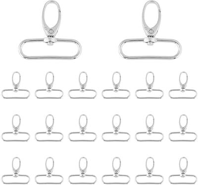 Dailygoods- Karabijnhaak - 20 Stuks - Sleutelhanger Ringen - Musketonhaak - Tas Sluitingen - Zinklegering - Geschikt voor DIY Projecten