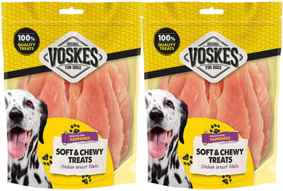 Voskes Hondensnack Kippenborst - 2 x 400 gr - Voordeelverpakking