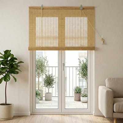 vidaXL - Rolgordijn - Naturel - 100 - x - 220 - cm - Bamboe