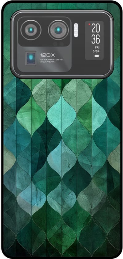 Smartphonica Telefoonhoesje Geschikt voor Xiaomi Mi 11 Ultra met groene bladeren opdruk - TPU backcover case green leafs design geschikt voor Xiaomi Mi 11 Ultra