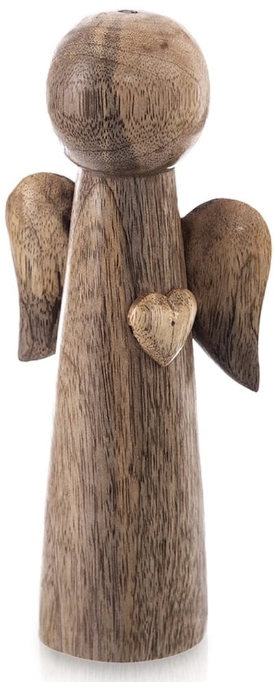 Beeld Houten Kerst Engel MANGO 21 cm - Decoratieve Figur - Decoratie - Beeldje