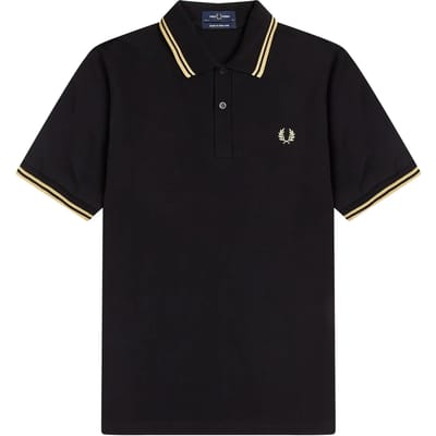 Fred Perry Twin Tipped Polo Black/Champagne
