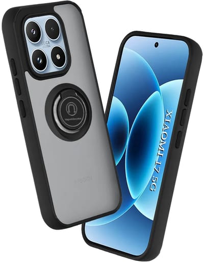 Hoesje geschikt voor Xiaomi 17 - Techsuit Glinth Back Cover met ring en magneet - Zwart