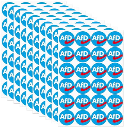 Allecto - Politieke Stickers - Hoogwaardige Decoratie - 240 AFD Stickers - Blauwe 4.5 cm - Creatieve Versiering - Perfect voor Feestjes en Evenemen...