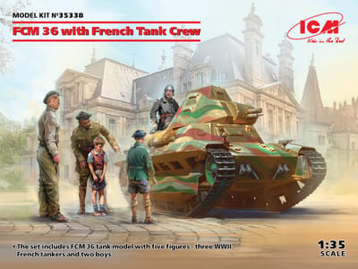 ICM Modelbouwpakket Militaire voertuigen - 35338 FCM 36 with French Tank Crew Plastic - 1:35 - Modelbouw