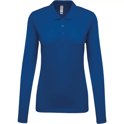 Kariban Piqué-damespolo lange mouwen K257 - Navy - XS