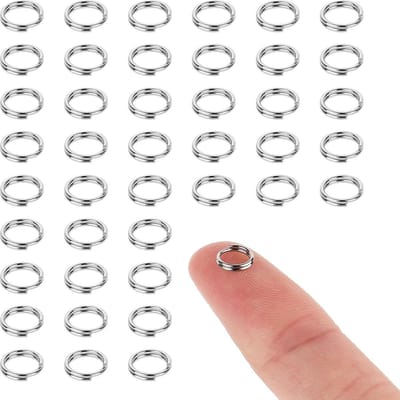 8 mm springringen - 100 stuks roestvrijstalen splitringen - zilveren sleutelringen - sieraden halskettingen armbanden - doe-het-zelf ornamenten