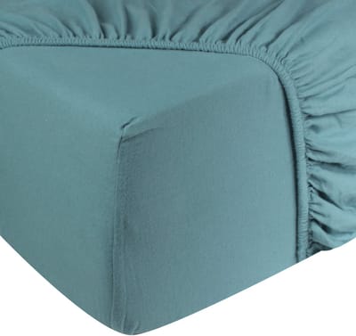 DoubleDry Jersey Stretch Hoeslaken - 100% Katoen - Tweepersoons 180x200 cm - 25cm Matrasdikte - Rondom Elastiek - Petrol