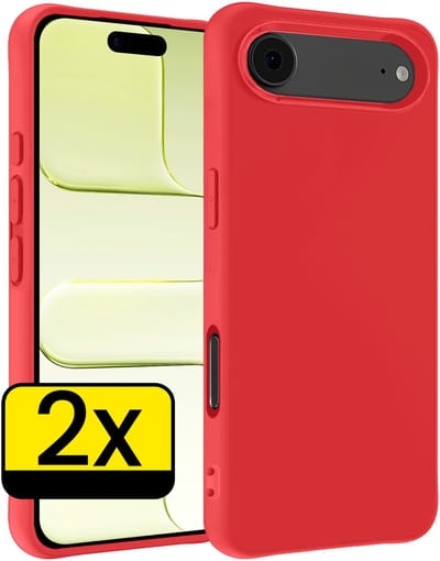 Hoesje - 2 Stuks - Geschikt voor Apple iPhone Air - Sterk & Shockproof - Case Siliconen - Back Cover - Telefoon Hoes - Telefoonhoesjes - Rood