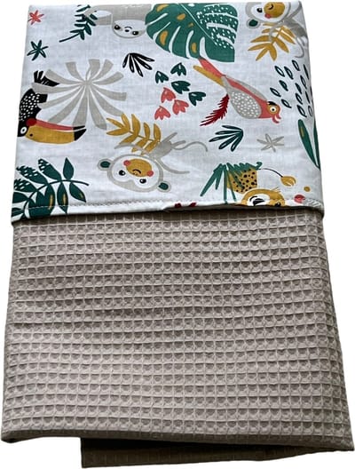baby deken kinderwagen deken wieg deken jungle zand taupe kleur 60 x 90 cm
