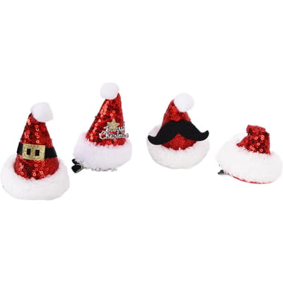 4 Stuks Kerst Haarspelden Schattig Uiterlijk Glad Oppervlak Zacht Comfortabel Kerst Haarspelden white