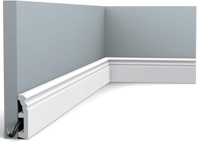 Plint Sierlijst - Muurdecoratie Lijstwerk - Afwerking Binnen - Schokbestendig Materiaal - 2 Meter Lengte - Wit