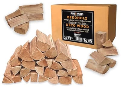 Decoratieve Houtblokken Beukenhout - 20 kg Premium Brandhout en Grillhout voor Binnen en Buiten