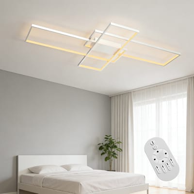 Froadp 120W LED-plafondlamp Rechthoekige plafondlamp met dimfunctie Wit Geschikt voor woonkamers, slaapkamers en lobby's