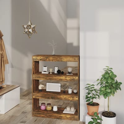 vidaXL - Boekenkast/kamerscherm - 80x30x103 - cm - bewerkt - hout - gerookt - eiken