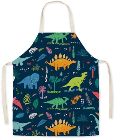 Linnen schort met print - Keuken- en huishoudschort - Cartoon Print - Duurzaam schort van hoge kwaliteit - Stijlvolle werkkleding voor de horeca en theesalon