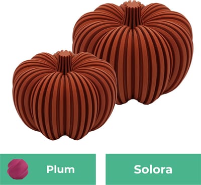 Solora pompoen beeld set – Decoratief beeld - Plum - 3d geprinte beeld – Herfst woondecoratie - 10CM & 12.5CM