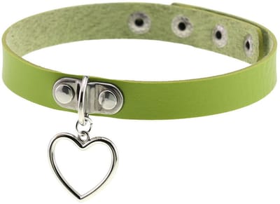 Sleutelbeenketting - Halsomtrek 32 cm~38 cm - Choker met hartvormige hanger - Halsband voor dames - Gotische leren choker - Punkstijl ketting - Choker - Halsband - Halsketting - Metalen choker - Kettingchoker - Bikerchoker - Halsring