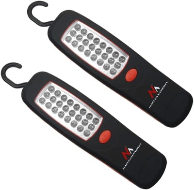 Maclean - 2 stuks - lamp Magnetische 24 LED Werklamp magneet haak zaklamp