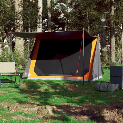 vidaXL - Tent - 2-persoons - waterdicht - grijs - en - oranje