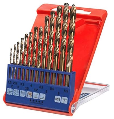13-delige Titanium metaalborenset, Ø 1,5 tot 6,5 mm - HSS-TIN en HSS-E opties