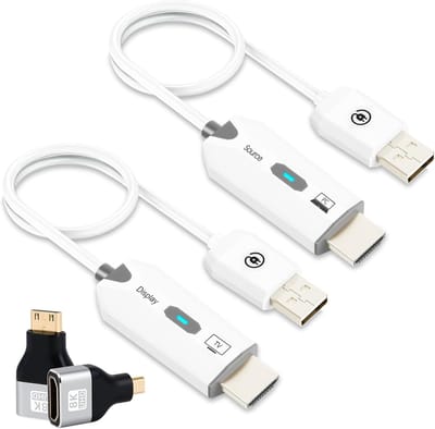 Draadloze HDMI Set - Video Audio Zender - Streamen naar TV - Ondersteunt 8 Zenders - 1080p Resolutie - Wit