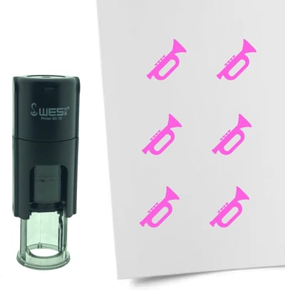 CombiCraft Stempel Trompet 10mm rond - roze inkt