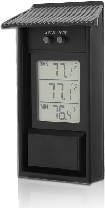 Dailygoody - Digitale Thermometer - Waterproof - Precisie - Geschikt voor Binnen en Buiten - Max Min Temperatuur - Tuin Greenhouse