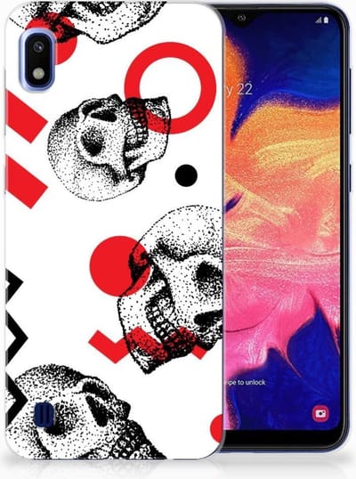 Silicone Back Case Samsung Galaxy A10 Skull Red