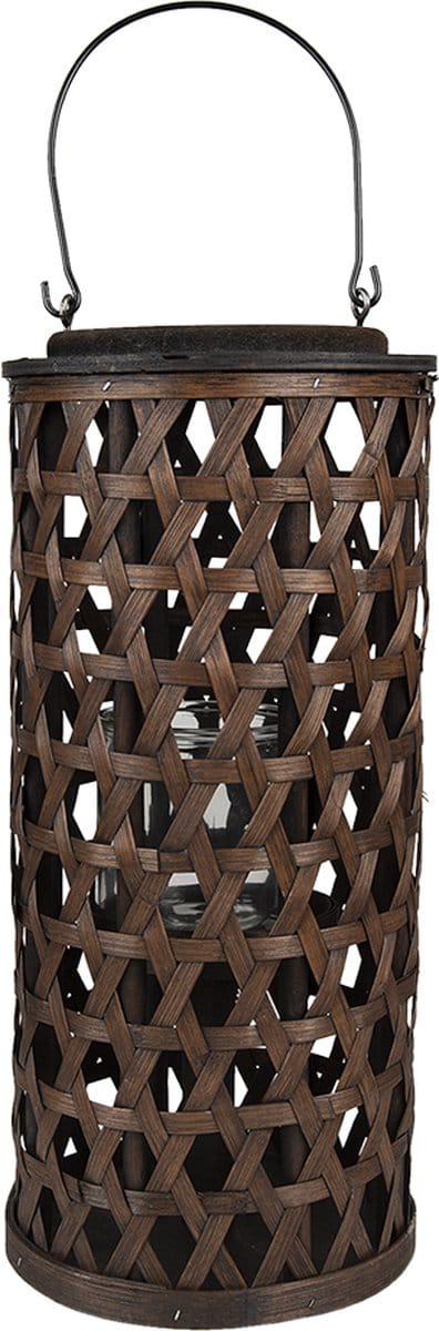 Clayre & Eef Windlicht Ø 19x40 cm Bruin Bamboe
