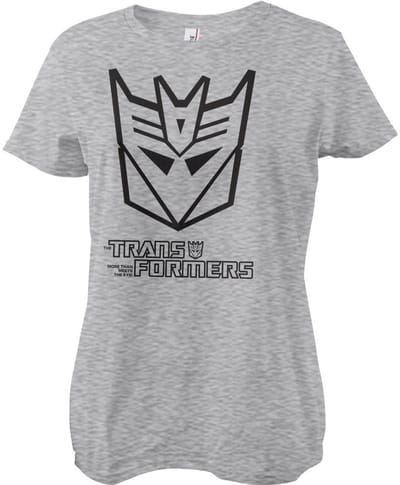 Transformers Decepticon Monotone Girly Tee dames-T-shirt Heathergrey