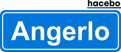 Hacebo - Plaatsnaam Sticker - 29x10 CM - Angerlo sticker - Verkeersborden sticker - grappige cadeaus - Angerlo