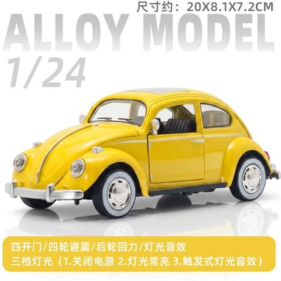 1:24 Kevers Klassieke Auto Simulatie Diecast Metaallegering Modelauto Geluid Licht Pull-Back Verzamelspeelgoed Cadeaus