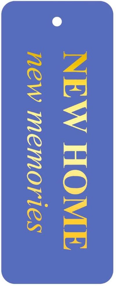 Luxe Cadeaukaartjes “New home, new memories” Blauw met Goudfolie – 20 Stuks – Met Gaatje – Verhuizen Labels